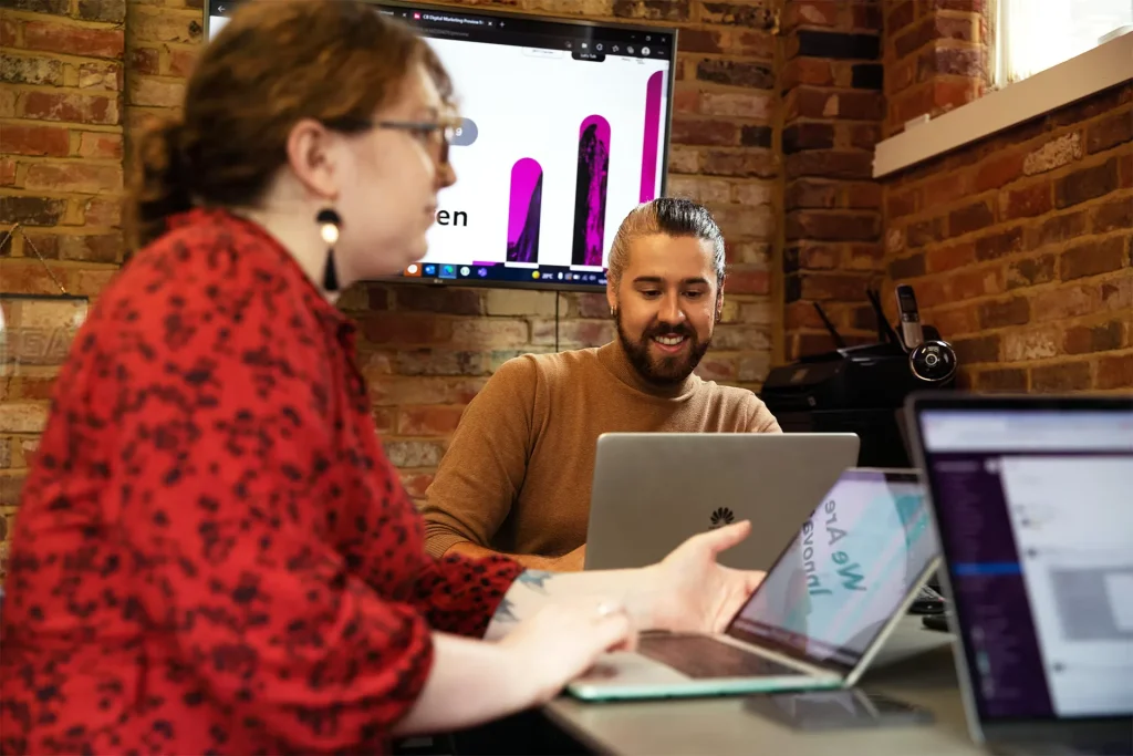 website design agency office meeting